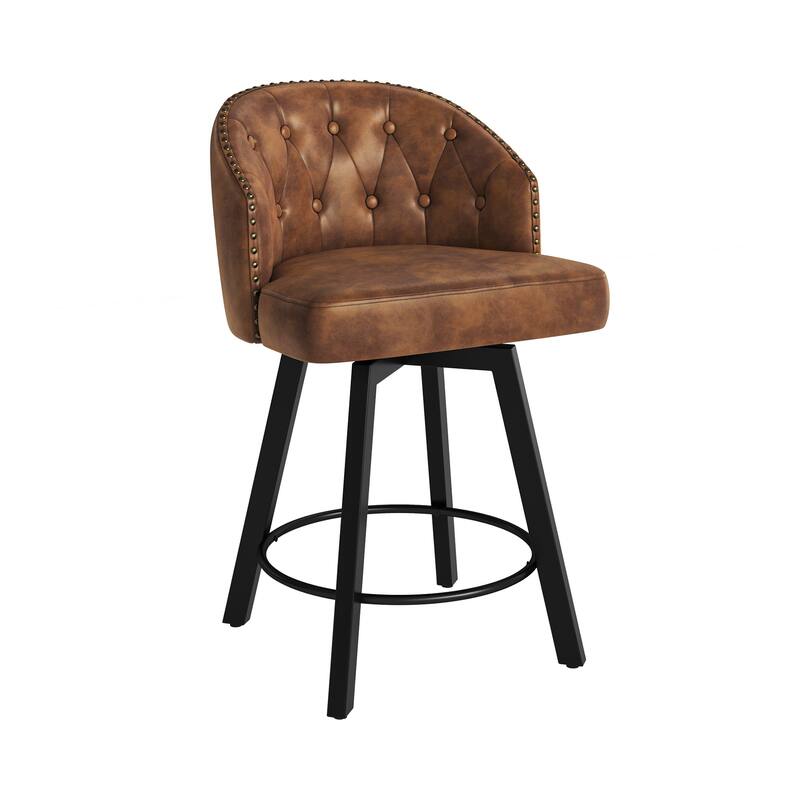 26" Swivel Counter Height Bar Stools Upholstered Counter Stools - 26" H