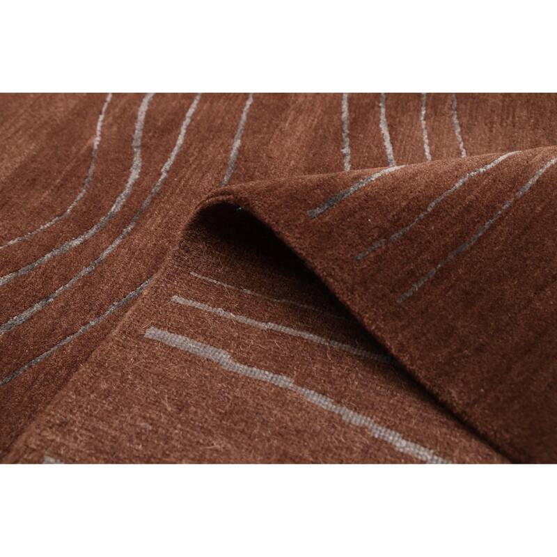 ECARPETGALLERY Hand-knotted Opulence Dark Brown Silk, Wool Rug - 8'1 x 10'0