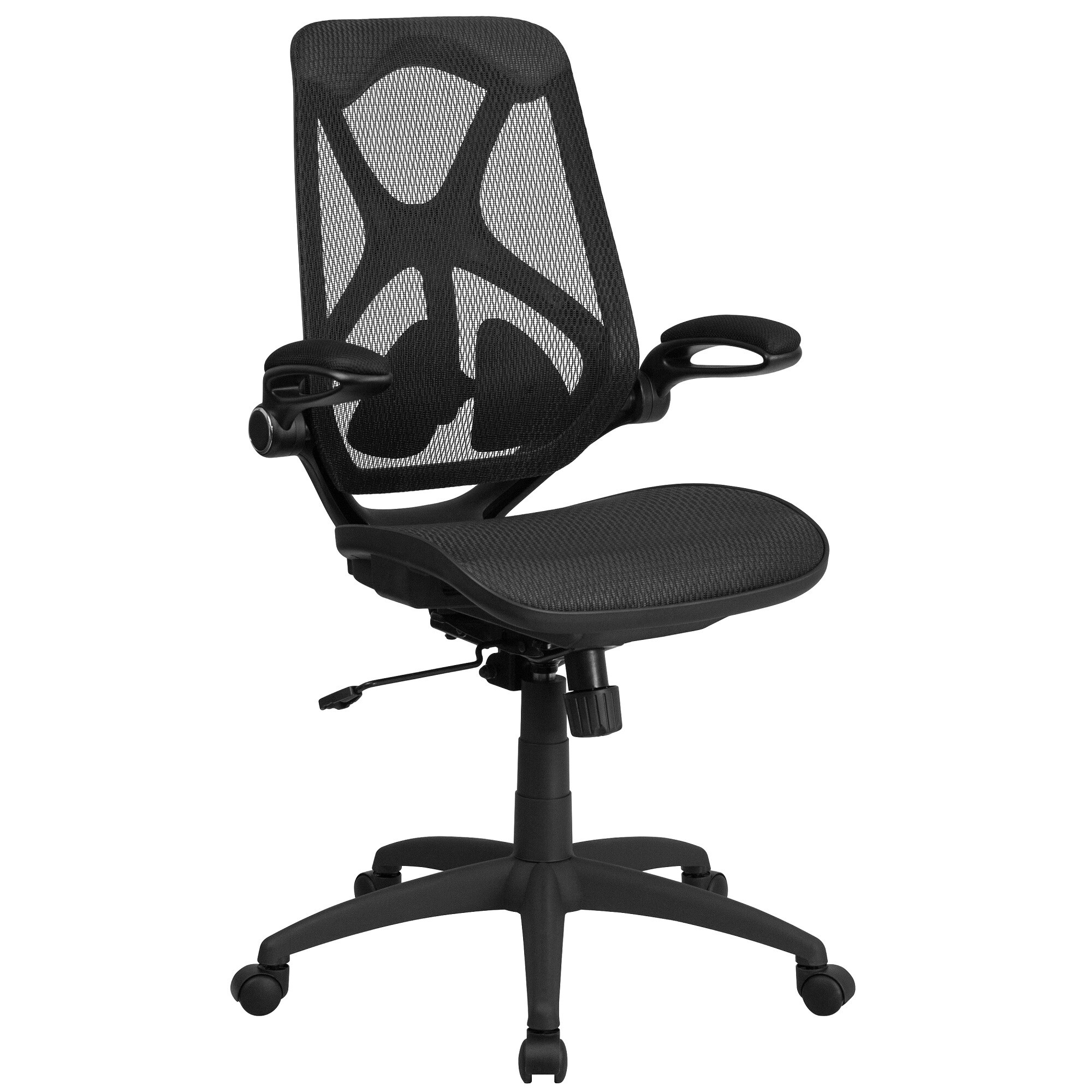 3.5' Black Mesh High Back Swivel Office Chair Adjustable Lumbar