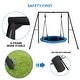 preview thumbnail 7 of 9, Heavy Duty Metal Swing Sets for Backyard with Swing Stand , Kids Saucer Swing