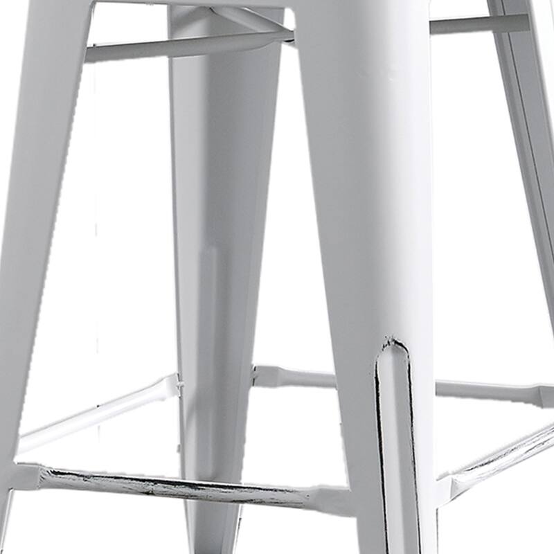 24" Seat Modern Light Weight Industrial Contemporary Metal Barstools with Bucket Back and 4 Leg Design, Bar Stools (Set of 2)