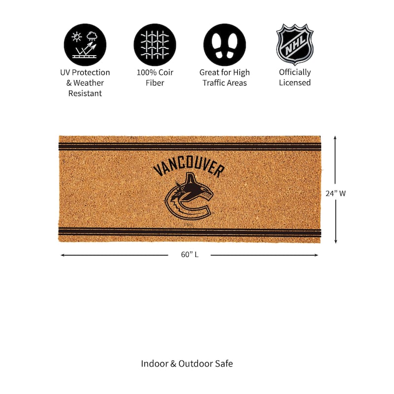 Vancouver Canucks Monochrome Indoor/Outdoor Coir Door Mat