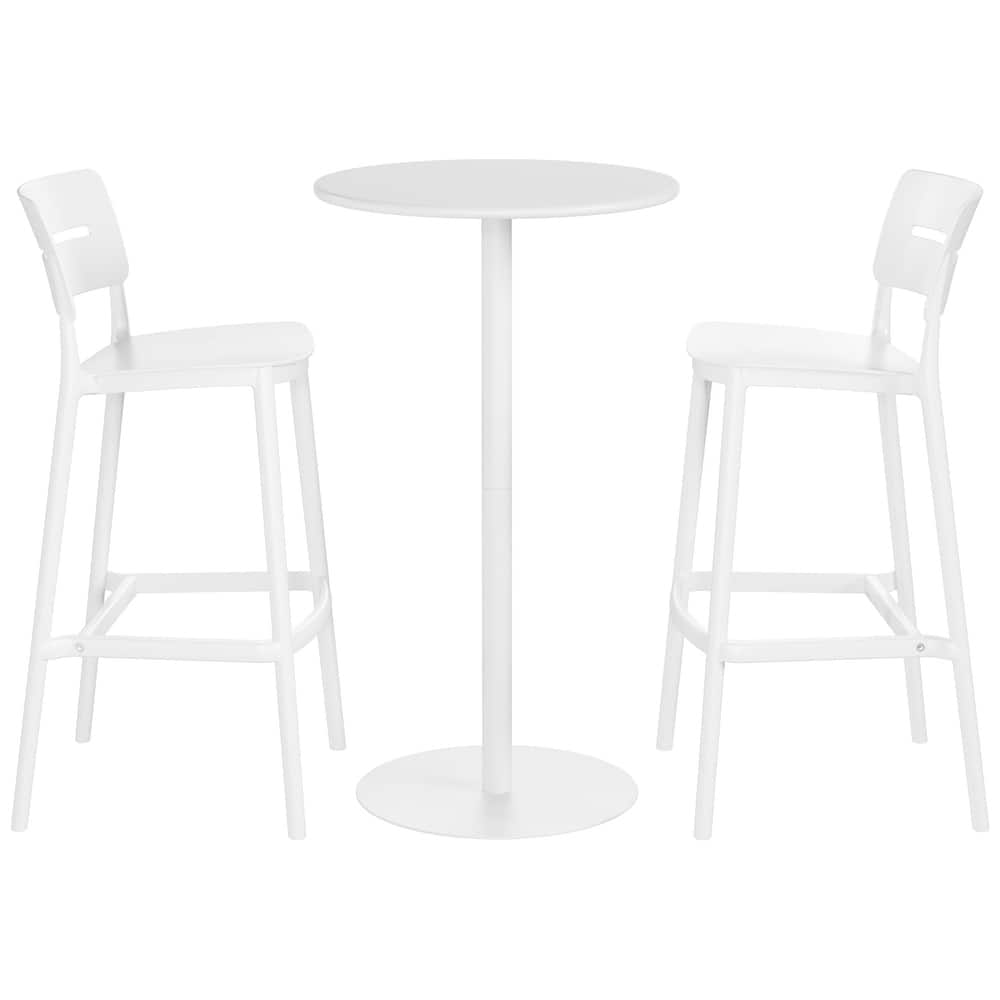 Frond and Form 2-Person Outdoor Round Dining Set Bar Height
