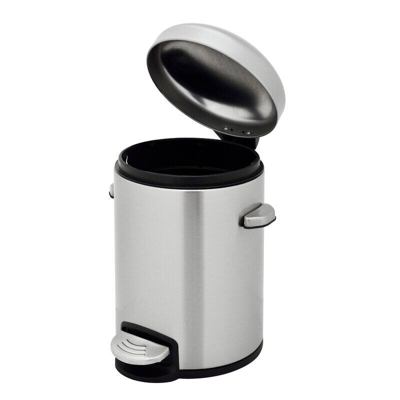 INNOVAZE 8 Gal./30-Liter and 1.3 Gal./5-Liter fingerprint free brushed stainless steel trash can set (Retro)