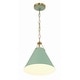 preview thumbnail 3 of 3, Xavier 1 Light Vibrant Gold and Green Mini Pendant - 12"W x 12"H x 12"D