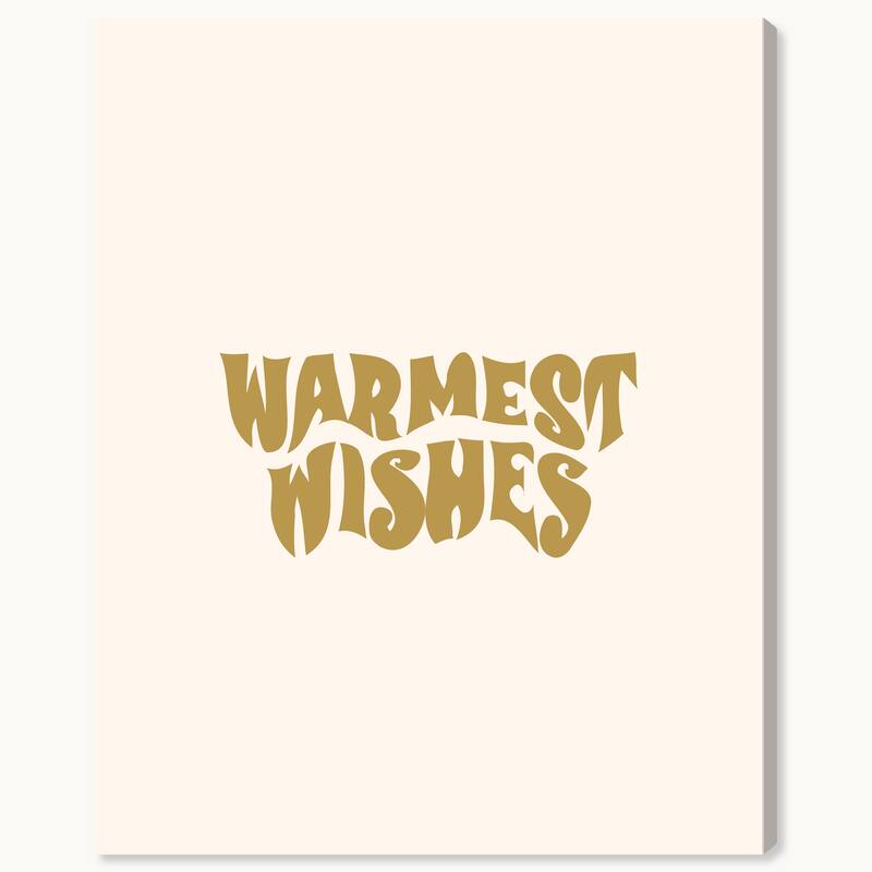 Wynwood Studio Canvas Typography and Quotes Warmest Wishes Blank Gold Modern & Contemporary Wall Art Canvas Print