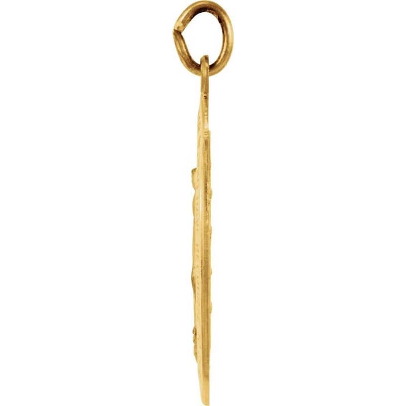 Curata 14k Yellow Gold 20x13mm Polished Oval Miraculous Medal Necklace, 16"