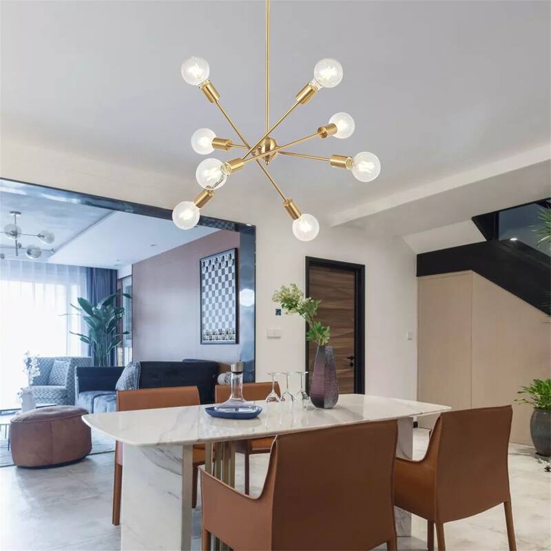 8-Light Mid-Century Sputnik Chandelier
