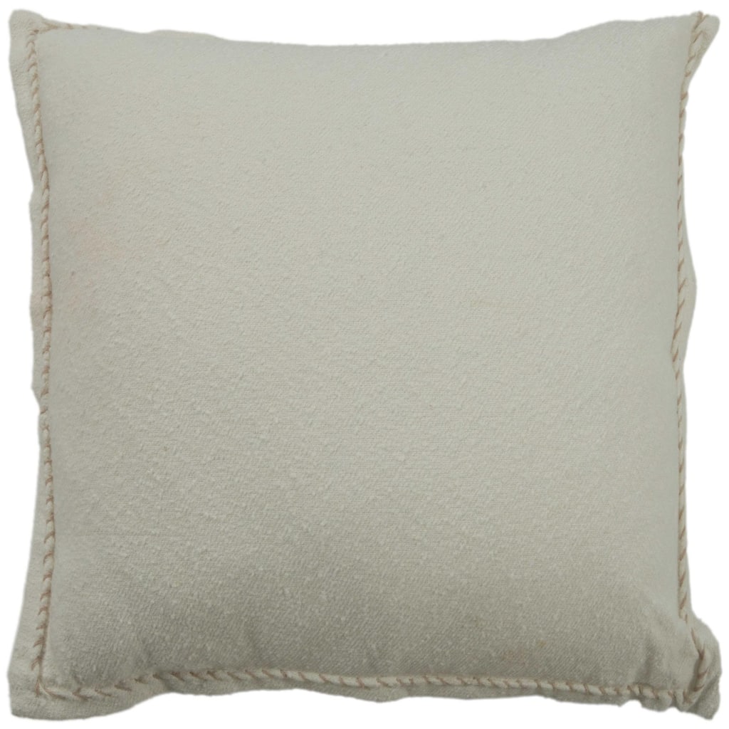 Rizzy Home Solid Throw Pillow with Whipstiched Edge