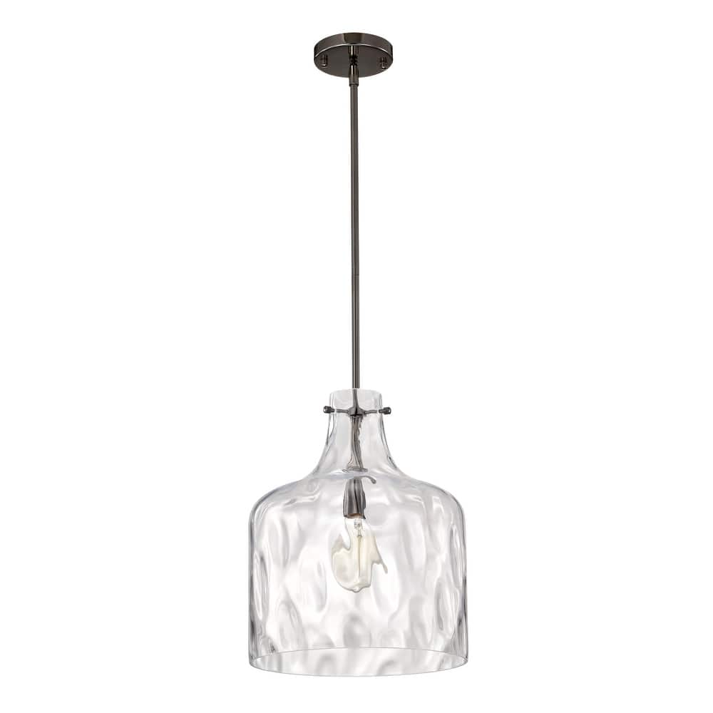 Daelan Clear Dimpled Glass Single Light Pendant Light - 12in