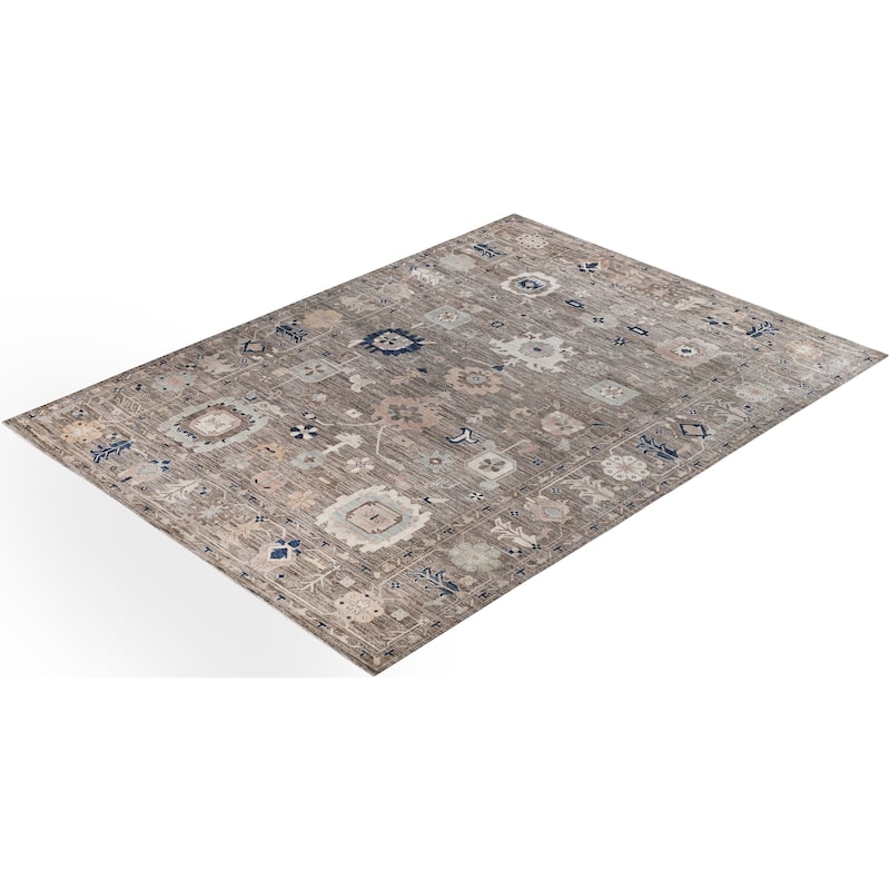 Oushak One-of-a-Kind Hand-Knotted Area Rug - Brown - 10' 2" x 13' 10"