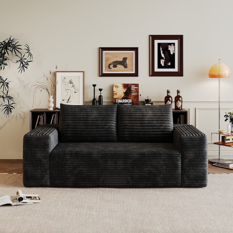 Sofa 63-in Casual 2 seater Loveseat - 8' x 10' - Black - Symmetrical