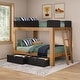 preview thumbnail 7 of 19, Mid-Century Modern Full over Full Bunk Bed with Storage Drawers Pecan/Black