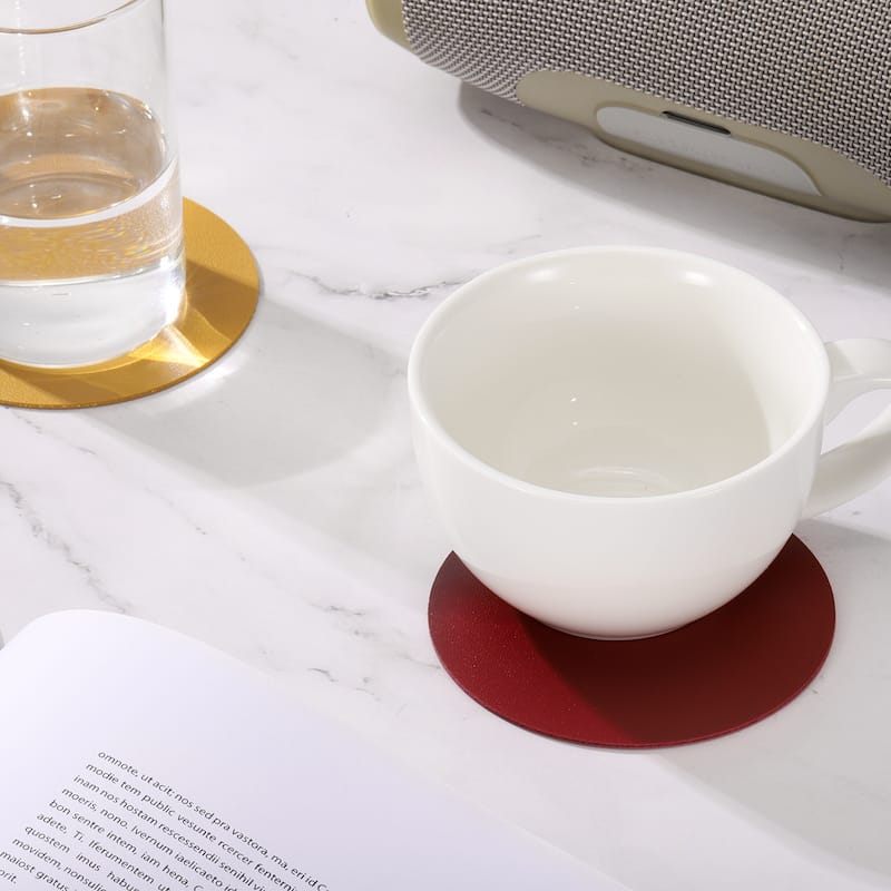 Round Drink Coasters Set of 6 Dual Sided 4"x4"