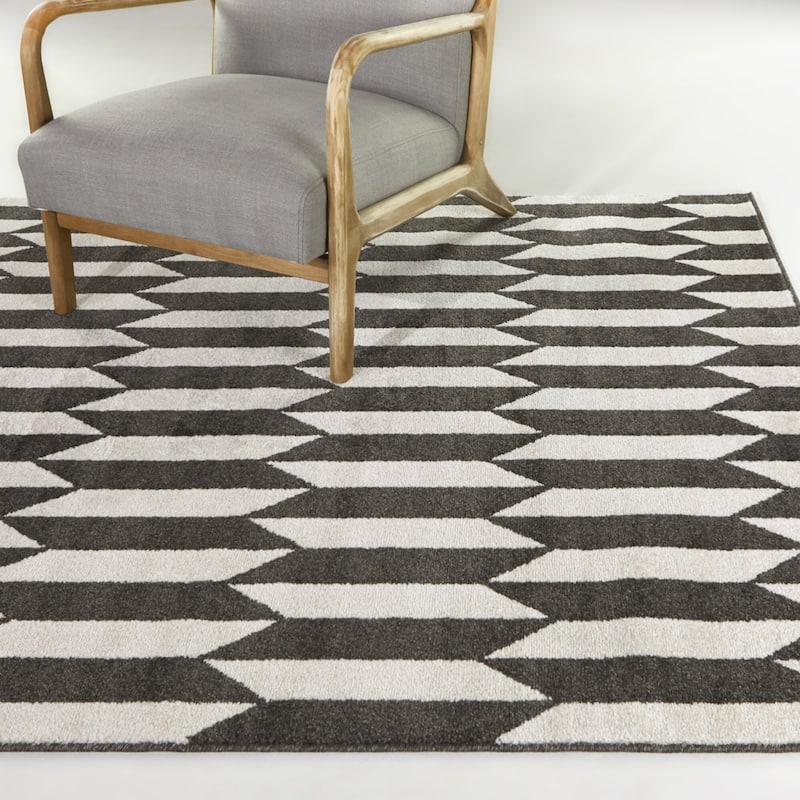 Judith Transitional Area Rug - 5'3" x 7' - Charcoal - Rectangle