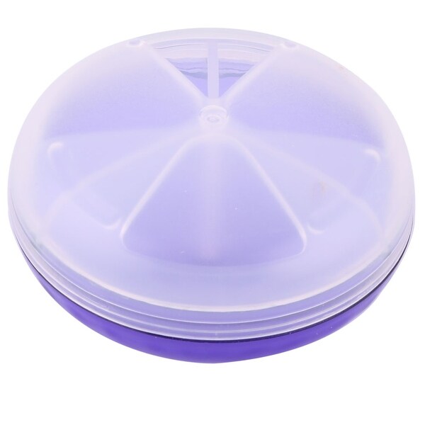 Hiking Plastic Round 3 Compartments Medicine Capsule Pill Container Box Case Purple