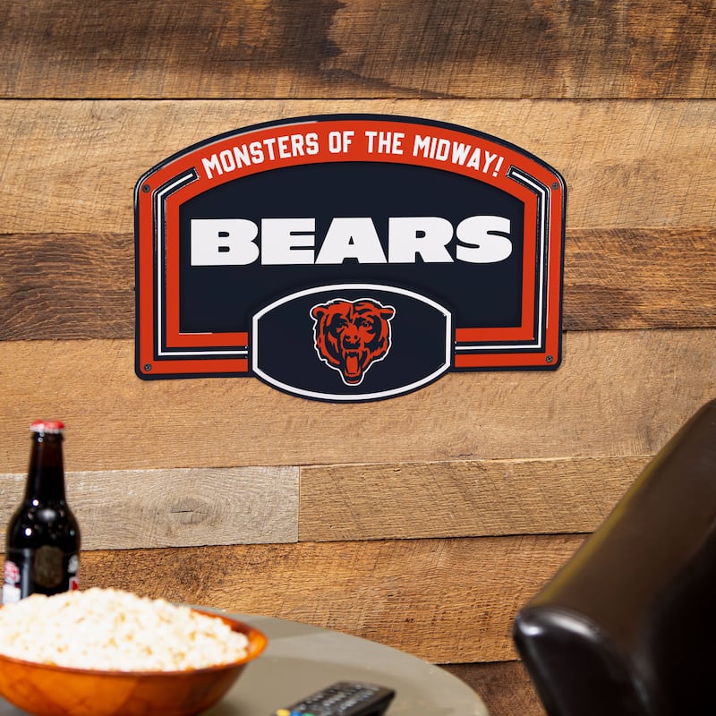Chicago Bears Embossed Steel Wall Sign, 11" x 17"