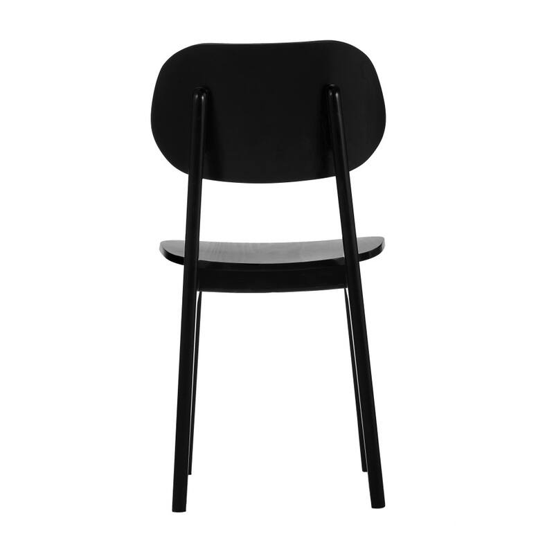 Set of 2 Commercial Solid Wood Dining Chair with Curved Backrest - 17.25"W x 20.75"D x 33.25"H
