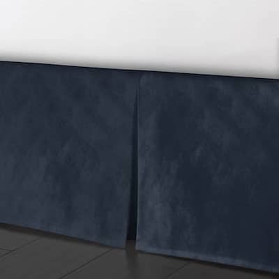6ix Tailors Cascade Velvet True Navy Bed Skirt 15" drop