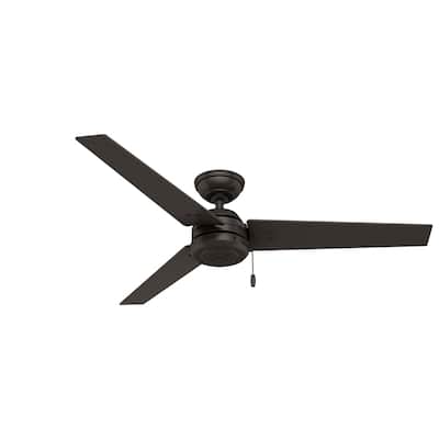 Hunter 52" Cassius Outdoor Ceiling Fan with Pull Chain, Damp Rated - Industrial, Contemporary, Farmhouse