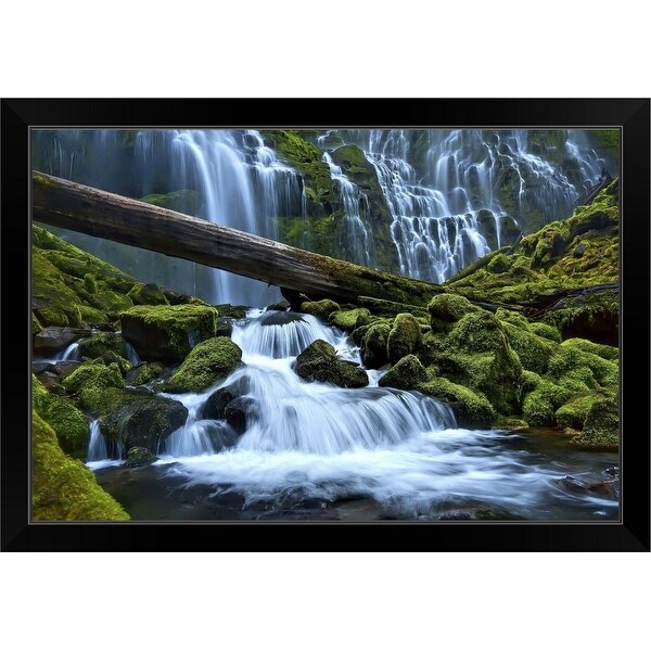 "Proxy falls" Black Framed Print