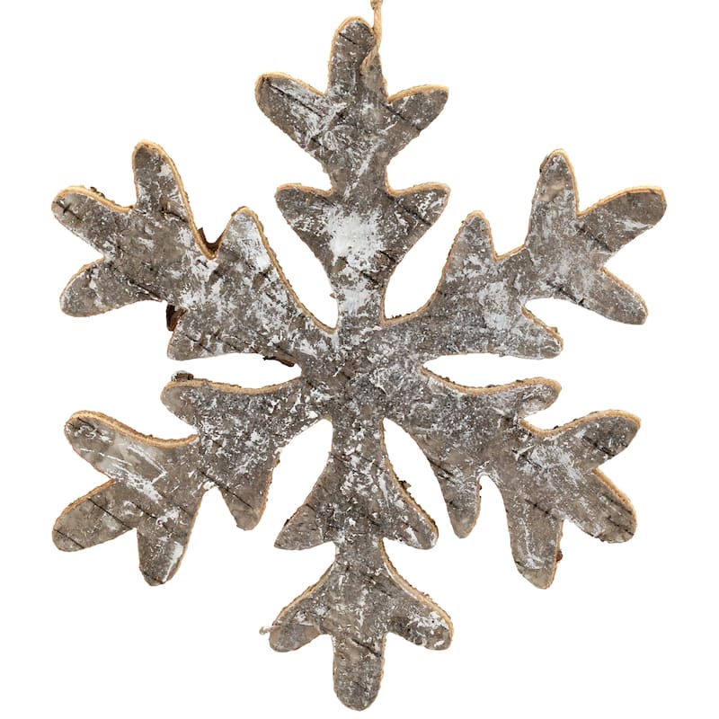 Wooden Snowflake Christmas Ornament - 10" - Silver and Gold