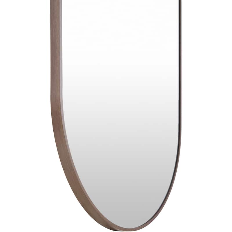 Livabliss Aranya Modern Aluminum Oval Pill-Shaped Accent Mirror