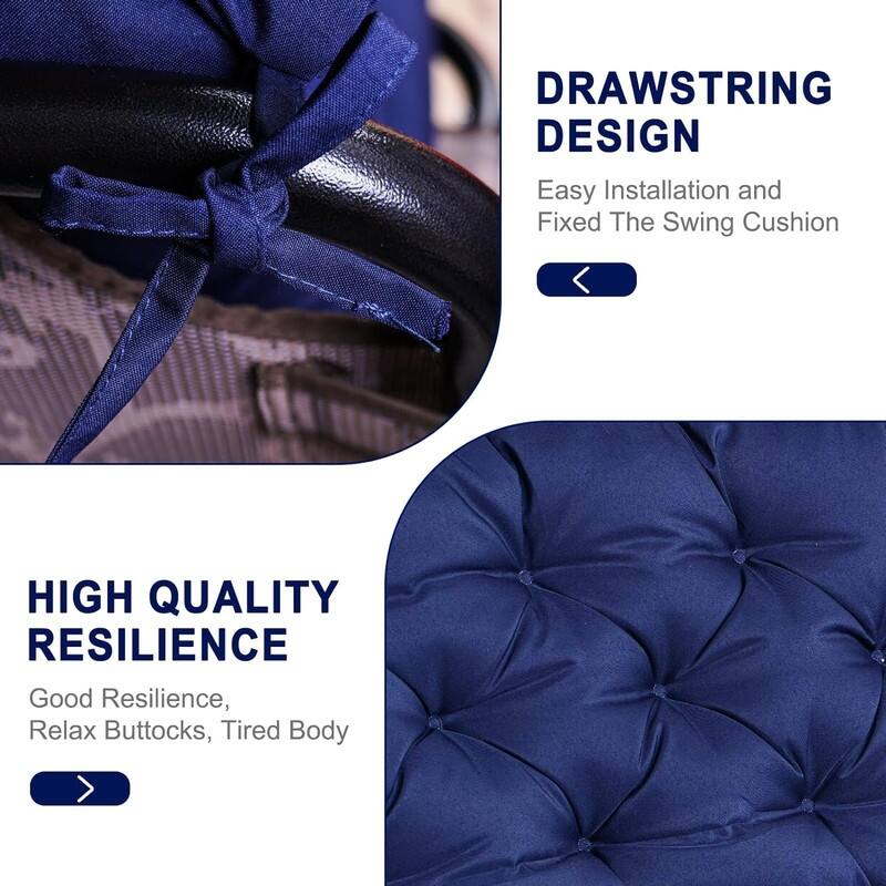 Outdoor Swing Cushions Replacement, Outdoor Thickened Bench Cushion with Ties for Porch,Patio,Backyard,Garden