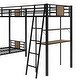 preview thumbnail 7 of 8, Metal L-Shaped Twin Over Twin Bunk Bed with a Twin Loft Bed Attached, Triple Bunk Bed with Desk and Shelf for Teens, Adults