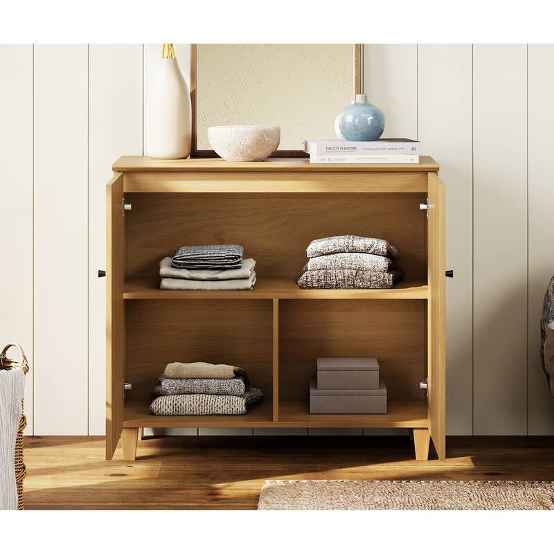 Buffet Cabinet with 3 Compartments for Dining Room, 32.4"H Sideboard