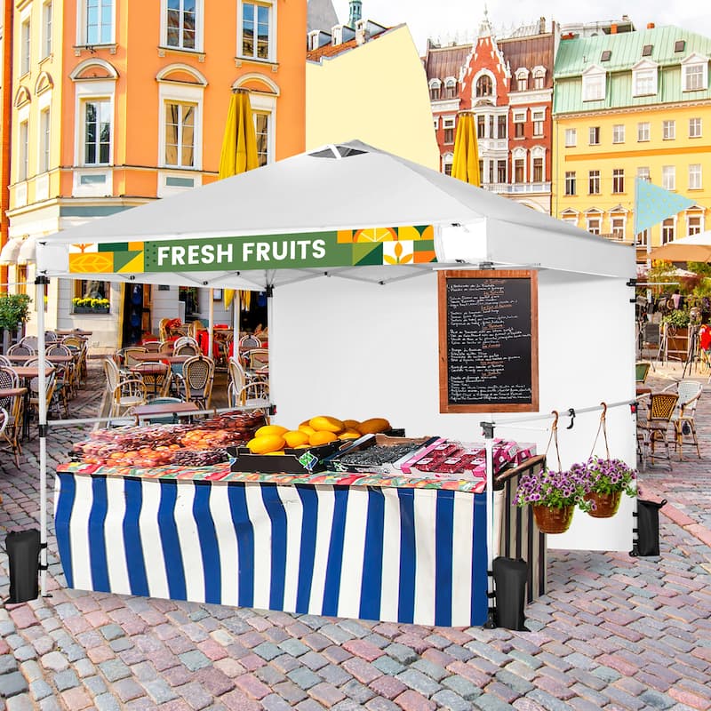 Costway 10'x10'Commercial Pop-up Canopy Tent Sidewall Folding Market