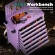 preview thumbnail 8 of 7, 7-Drawer Metal Rolling Tool Cabinet with Pegboard and Hooks, Detachable Top Tool Cart with Liner for Garage, Workshop, Warehouse