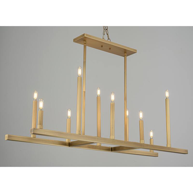 10 - Light Dimmable Modern Linear Kitchen Island Chandelier - 48.2 in
