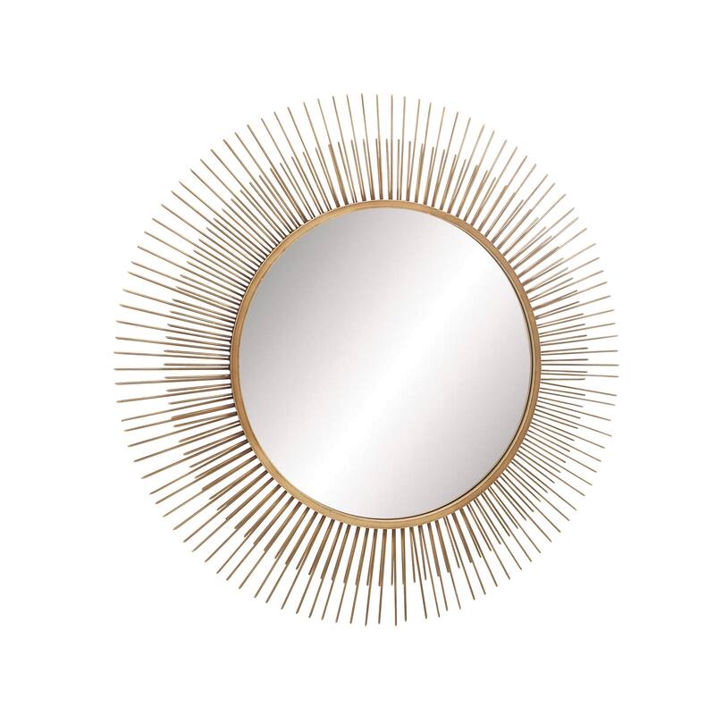 Gold Metal Starburst Room Wall Mirror