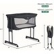 preview thumbnail 10 of 12, Evolur Kinsley Quickfold Portable Bassinet in Dark Gray, Adjustable Height, One-Step Fold, Wheels for Easy Mobility