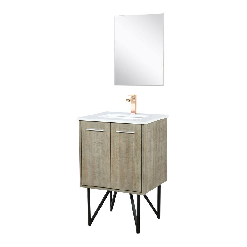 Lancy Bath Vanity with Cultured Marble Top, Sink, Mirror and Faucet