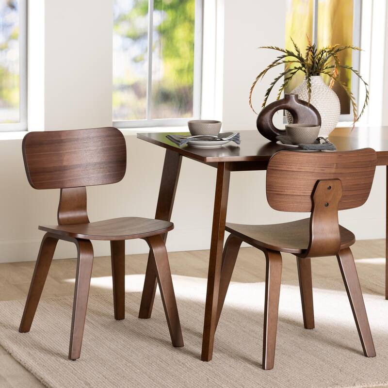 Billie Wood Dining Chair - Bentwood Frame Seating with Contoured Seat and Backrest, Mid-Century Style Side Chair