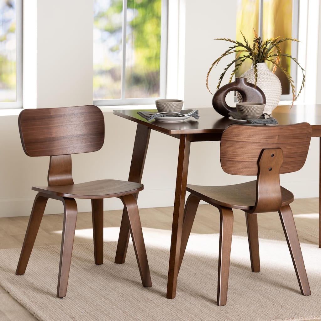 Billie Wood Dining Chair - Bentwood Frame Seating with Contoured Seat and Backrest, Mid-Century Style Side Chair