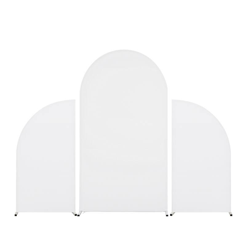 Set Of 3 Wedding Arch Cover Dual-Sided Color Round Top and Half Moon Arch Stands Cover with Zipper