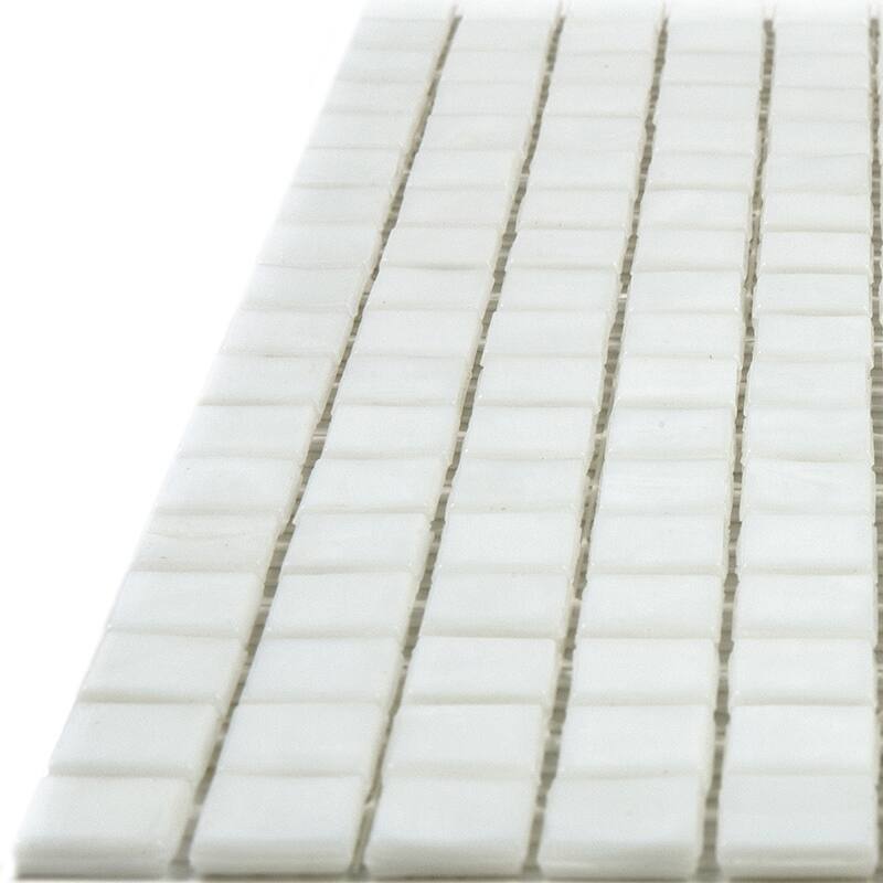 Apollo tile 12" x 12" Skosh Glossy Pearl White Glass Tile (18.69 sq ft/case) - 20 Pack