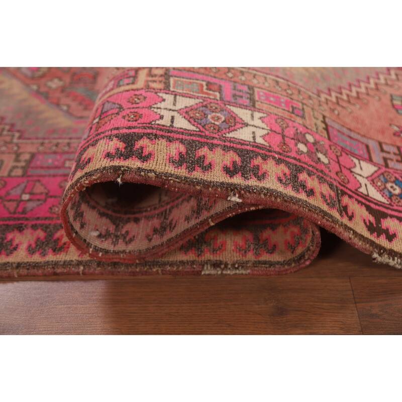 Ardebil Persian Vintage Runner Rug Handmade Hallway Wool Carpet - 3'6" x 10'3"