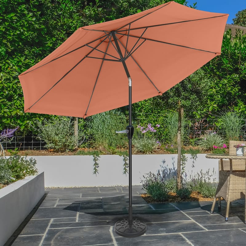 Pure Garden 10-Foot Outdoor Tilting Patio Umbrella with Base