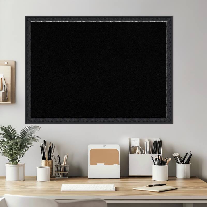 Bethany Black Wood Framed Cork Board - Bulletin Board, Organization Board, Pin Board