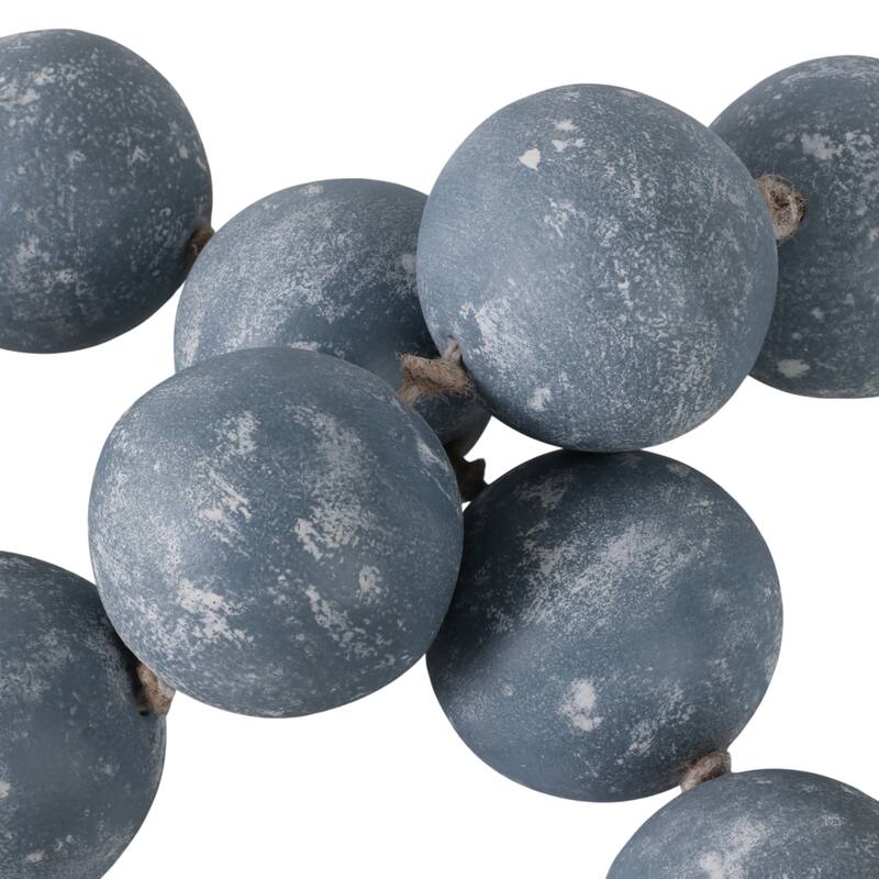 Ecomix Bead Strand with Leather Tassels and Chiseled Texture Detailing - 53" x 3" x 3"