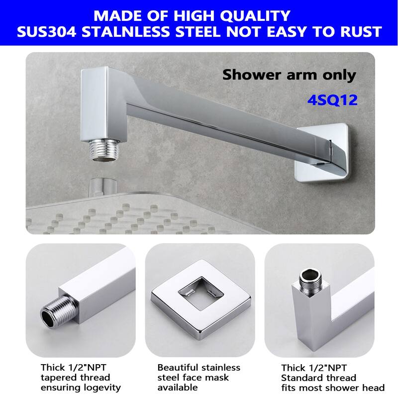 Topcraft Stainless Steel Wall Mounted Shower Arm
