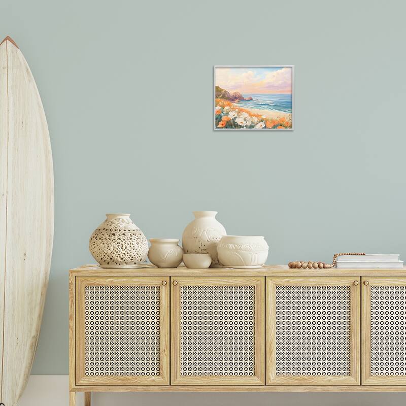 Stupell Poppies by Beach Bay Framed Giclee Art Design By Arlington Prints