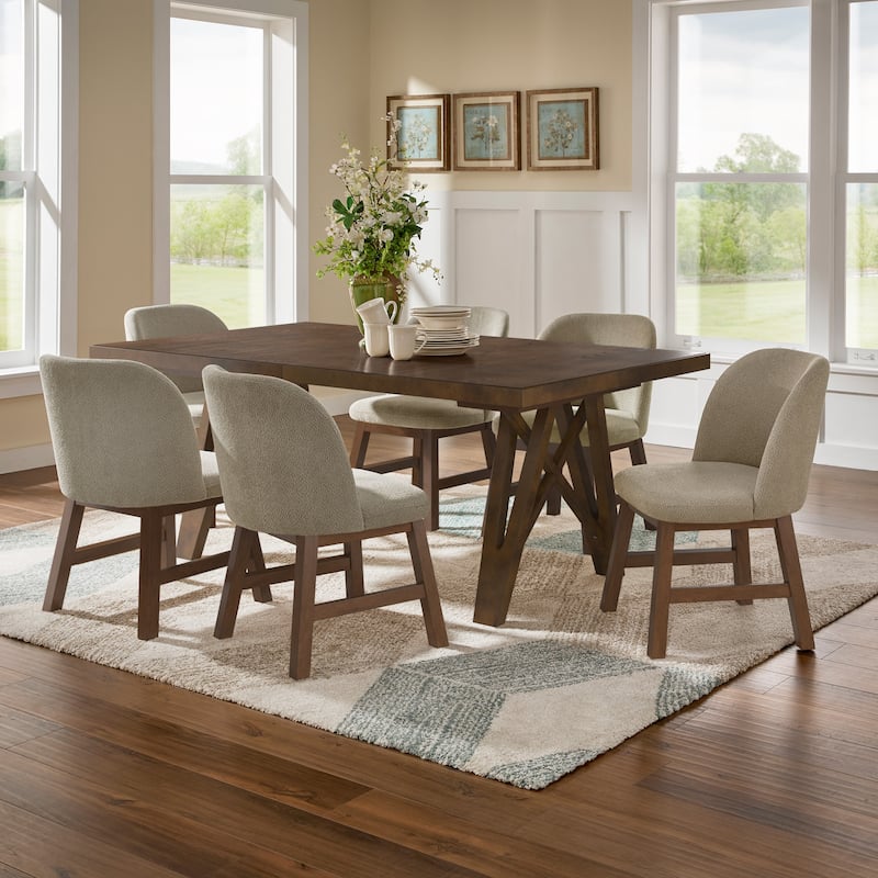 Harstad 72"-90" Wood Finish Extendable Dining Set by iNSPIRE Q Modern