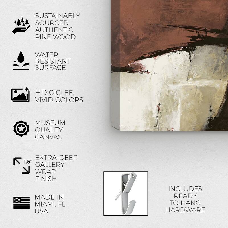 Wynwood Studio Abstract Sai - Rubrum 1SN767 bronze Brown and Cream White Modern & Contemporary Wall Art Canvas Print