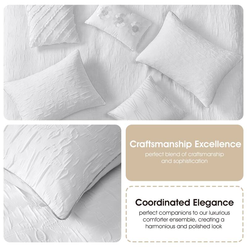 Nanshing Coleen 7 Piece Textured Botanical Comforter Set