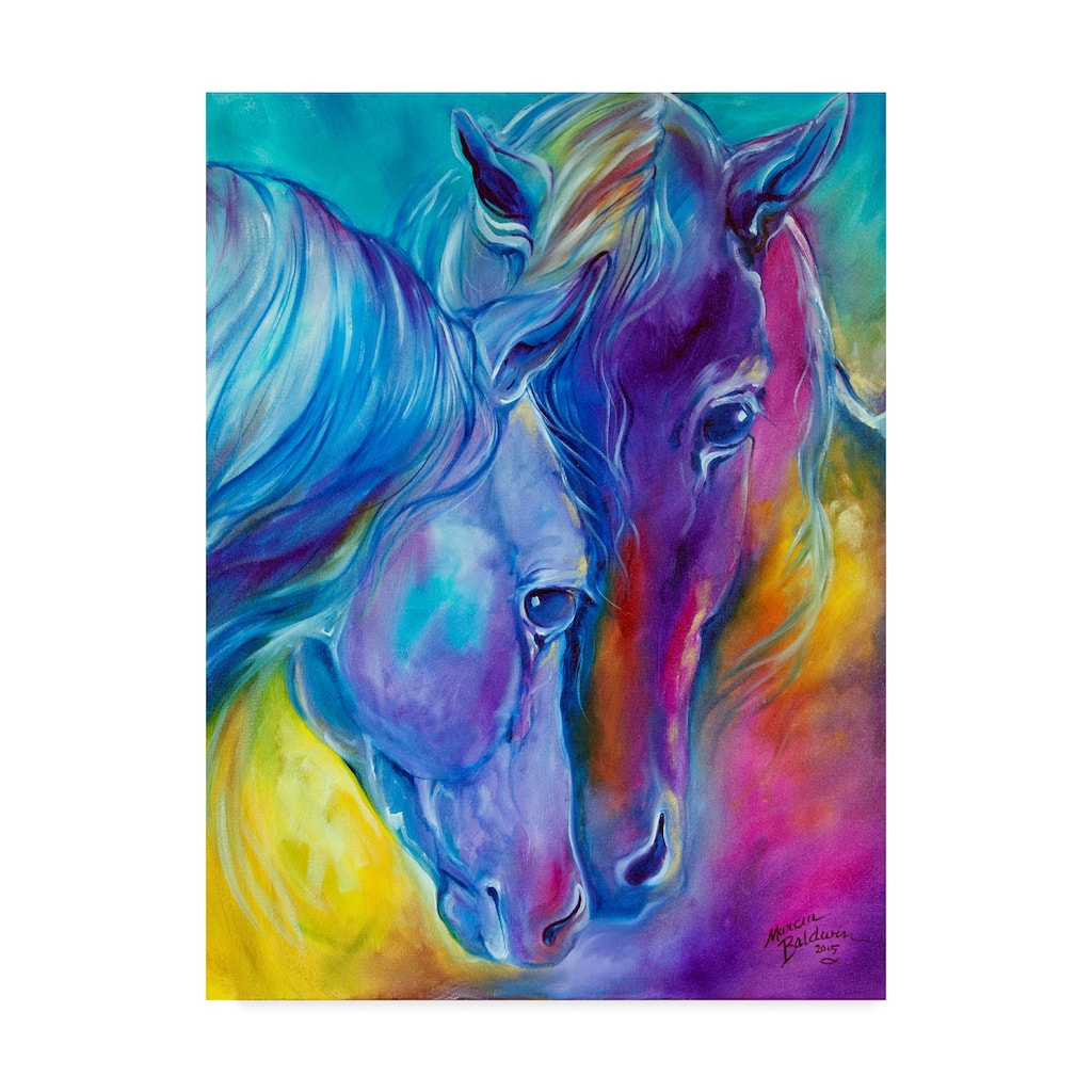 Marcia Baldwin 'Color My World With Horses Loving Spirits' Canvas Art